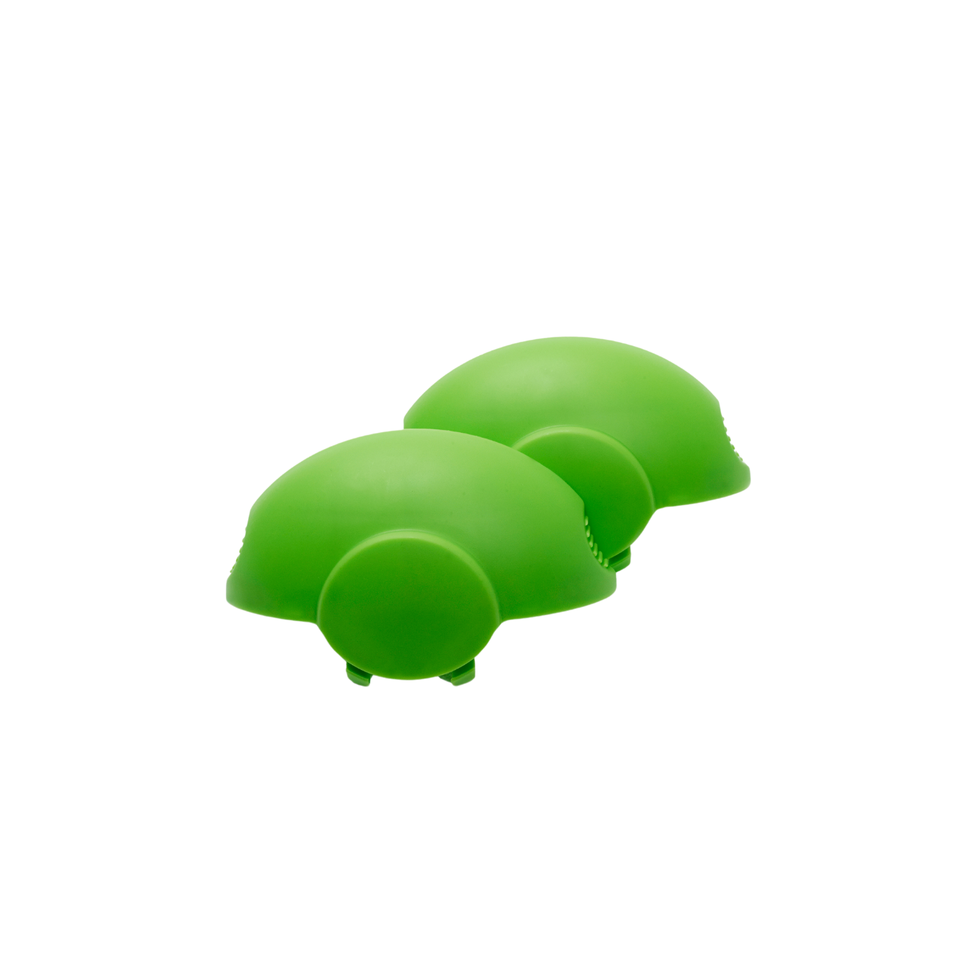 A pair of green coloured end caps.